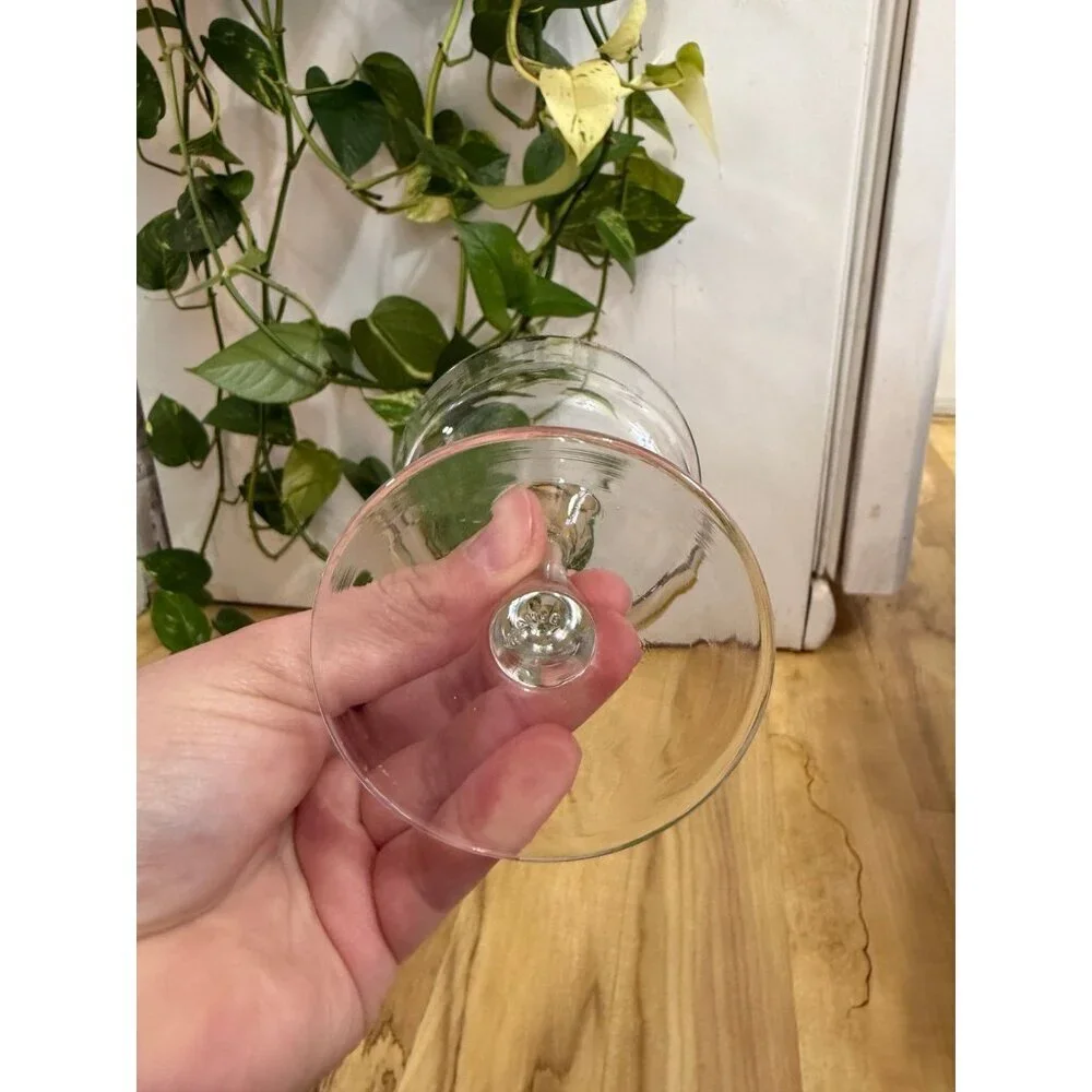 Vintage Coupe Glass with Silver Rim